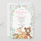 Invitation Fête de Bébé Bohème Forêt des Amis (Devant)