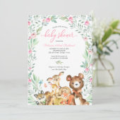 Invitation Fête de Bébé Bohème Forêt des Amis (Debout devant)
