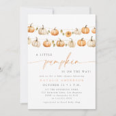 Invitation Fête de bébé Boho Little Pumpkin Clothesline Autom (Devant)