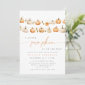 Invitation Fête de bébé Boho Little Pumpkin Clothesline Autom (Debout devant)