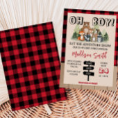 Invitation Fête de bébé bûcheron en forêt