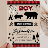 Invitation Fête de bébé bûcheron Oh Boy