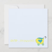 Invitation Fête de bébé Buggy Bébé Jaune (Dos)