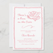 Invitation Fête de bébé Bun rose au four (Devant)