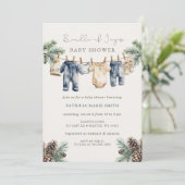 Invitation Fête de bébé Bundle of Joy Hiver Garçon (Debout devant)