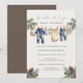 Invitation Fête de bébé Bundle of Joy Hiver Garçon (Devant / Derrière)