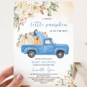 Invitation Fête de Bébé Camion de Citrouille Bleue