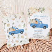 Invitation Fête de Bébé Camion de Citrouille Bleue
