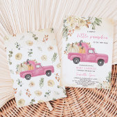Invitation Fête de bébé camion de citrouille rose