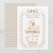 Invitation Fête de bébé Caneton Rustique et Drôle à l'aquarel (Devant / Derrière)