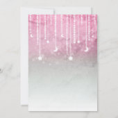 Invitation Fête de bébé céleste Rose Gris Blanc Lune & Étoile (Dos)
