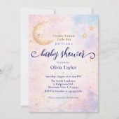 Invitation Fête de Bébé Céleste Twinkle Twinkle Little Star (Devant)