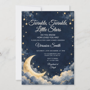 Invitation Fête de Bébé Céleste 'Twinkle Twinkle Little Star'