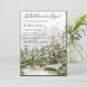 Invitation Fête de Bébé Cerf de la Forêt à l'Aquarelle (Debout devant)
