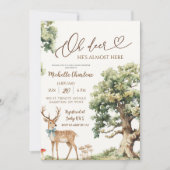 Invitation Fête de Bébé Cerf de la Forêt Enchantée (Devant)