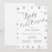 Invitation Fête de Bébé C'est Froid Dehors Bébé Editable (Devant / Derrière)