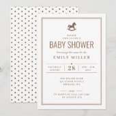 Invitation Fête de Bébé Cheval à Bascule Classique (Devant / Derrière)