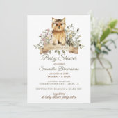 Invitation Fête de Bébé Chiot Yorkshire Terrier Adorable (Debout devant)