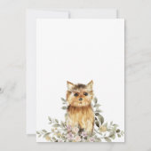 Invitation Fête de Bébé Chiot Yorkshire Terrier Adorable (Dos)
