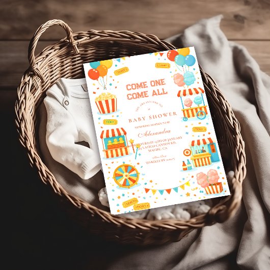 Invitation Fête de Bébé Circu Baby Shower