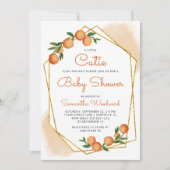 Invitation Fête de Bébé Citron Orange Mignonne (Devant)