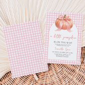 Invitation Fête de bébé Citrouille à Ruban Rose