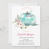 Invitation Fête de bébé citrouille aquarelle (Devant)