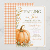 Invitation Fête de Bébé Citrouille Automne (Devant / Derrière)
