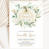 Invitation Fête de bébé Citrouille Dorée avec Verdure
