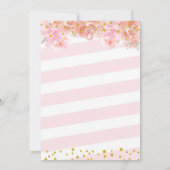 Invitation Fête de bébé Citrouille Florale Pailletée Or Rose (Dos)