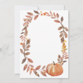 Invitation Fête de bébé Citrouille florale rustique d'automne (Dos)