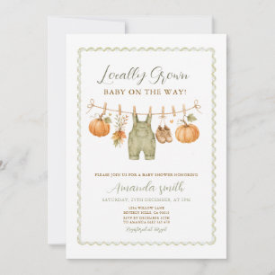 Invitation Fête de bébé Citrouille Rustique Automne Produit l