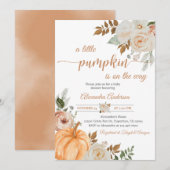 Invitation Fête de Bébé Citrouilles Rustique (Devant / Derrière)