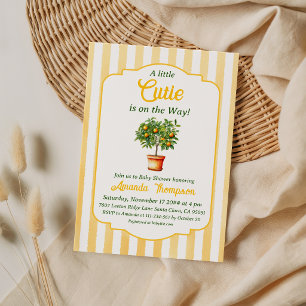Invitation Fête de Bébé Citrus Little Cutie Jaune Italien