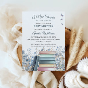 Invitation Fête de bébé classique Nouveau Chapitre Storybook