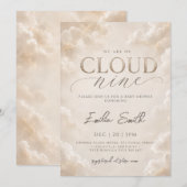 Invitation Fête de bébé Cloud Nine Beige Neutre (Devant / Derrière)