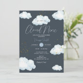 Invitation Fête de bébé Cloud Nine Neutre Petit Nuage (Debout devant)