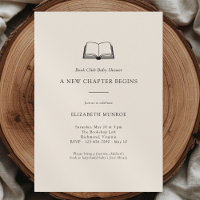 Fête de Bébé Club de Lecture Minimaliste et Neutre
