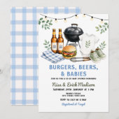 Invitation Fête de Bébé Co-Éd Frites, Bières & Bébés (Devant / Derrière)