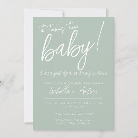 Invitation Fête de Bébé Co-Éducative Effort Conjoint Il En Fa (Devant)