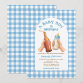 Invitation Fête de bébé coed Un bébé garçon est en train de m (Devant / Derrière)