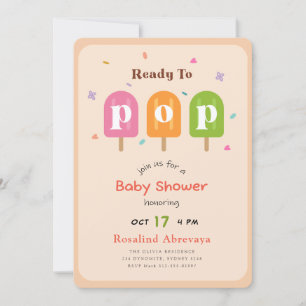 Invitation Fête de Bébé Colorée et Popsicle Prête à Éclater
