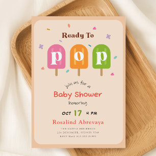 Invitation Fête de Bébé Colorée et Popsicle Prête à Éclater