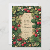 Invitation Fête de bébé Conte de fée aux fraises (Devant)