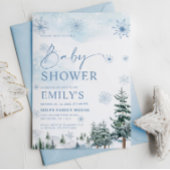 Invitation Fête de Bébé Contes d'Hiver Bleus