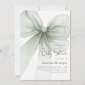 Invitation Fête de bébé coquette arc-en-ciel vert prépa Propr (Devant)