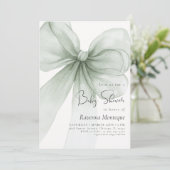 Invitation Fête de bébé coquette arc-en-ciel vert prépa Propr (Debout devant)