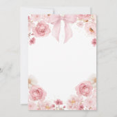 Invitation Fête de bébé Coquette avec un berceau rose (Dos)