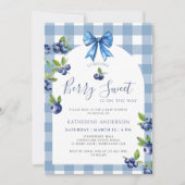 Invitation Fête de Bébé Coquette Baie douce myrtille (Devant)