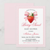 Invitation Fête de Bébé Coquette Berry Sweet (Devant / Derrière)